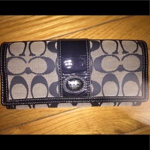 COACH black gray signature wallet